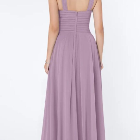 Azazie Kaleigh Wisteria A-Line Pleated Chiffon Dress - Picture 2 of 3